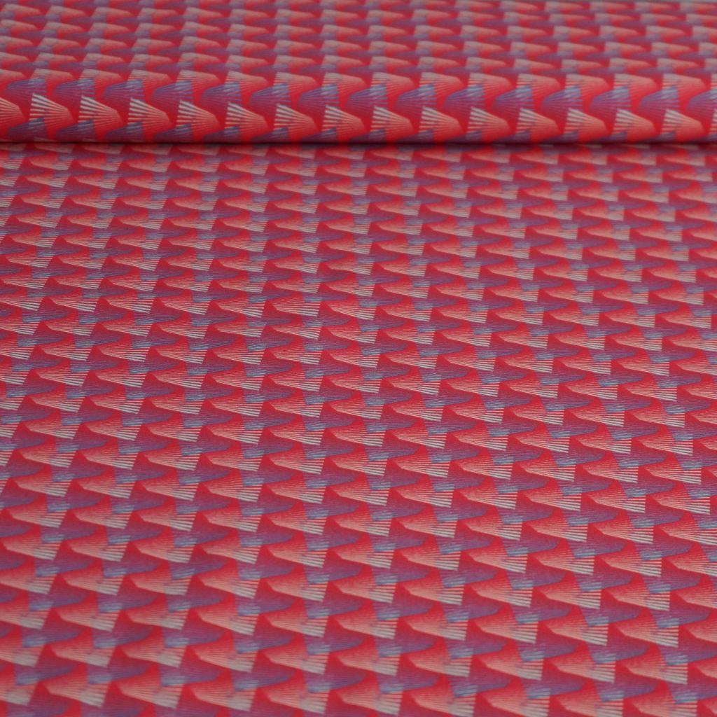 Dekostoff Canvas Fächermuster pink türkis